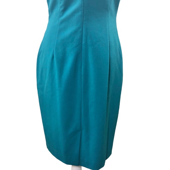 Calvin Klein Teal Starburst Sheath Dress Sz 8 - Picture 9 of 11